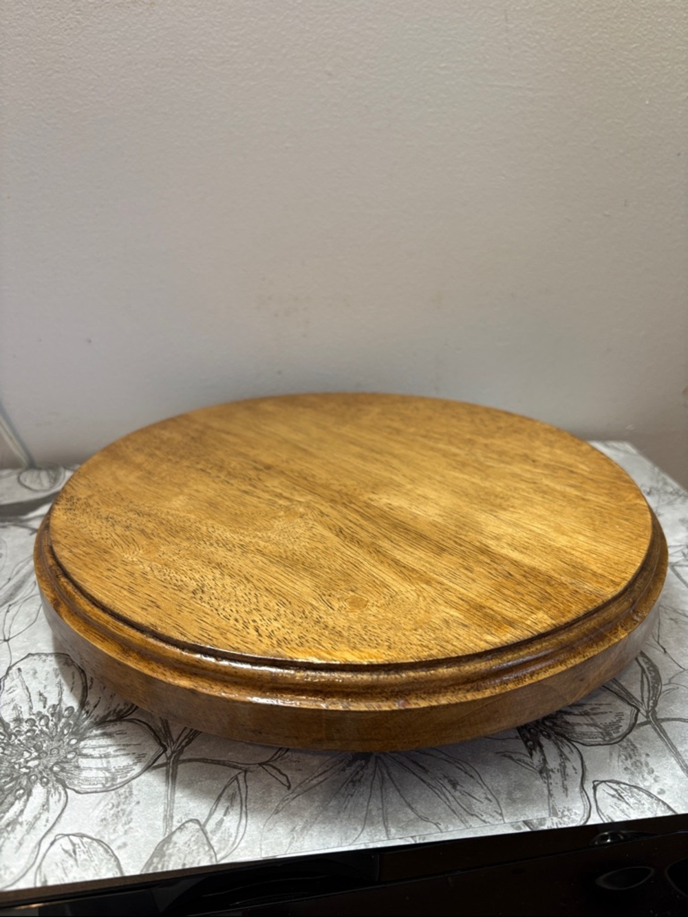 Studio Nova Golden Wooden Round Serving Lazy Susan